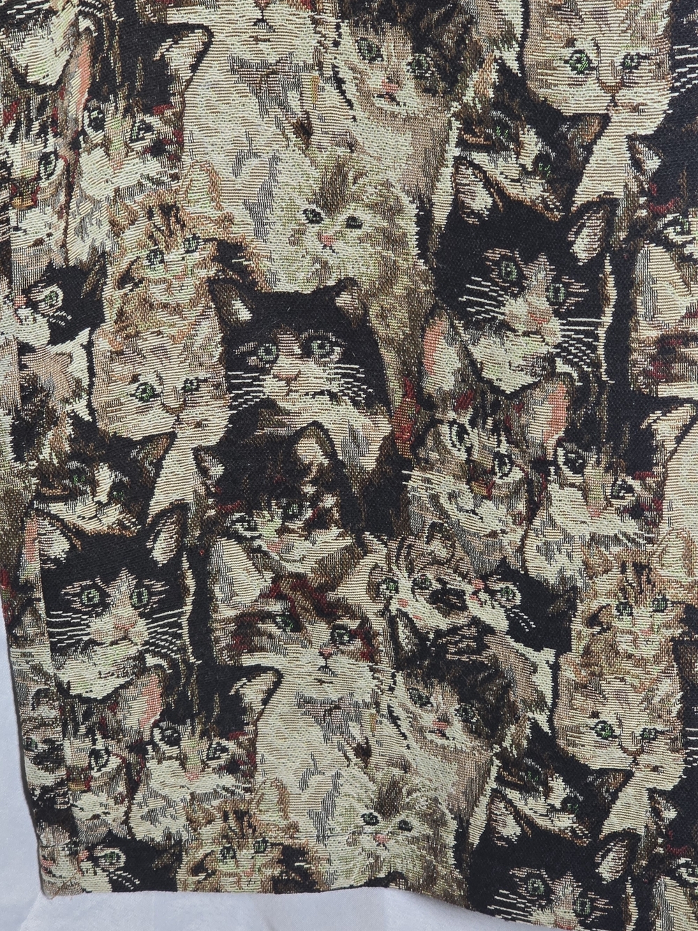 Dressed In Lala Cat Faces Wide Leg Pull On Pant Trousers Black Tan Brown Sz L - Picture 2 of 7